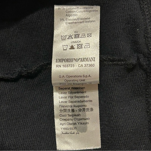 Armani EA7 Black Blue Striped Full-Zip Track Jacket Medium - Picture 4 of 6